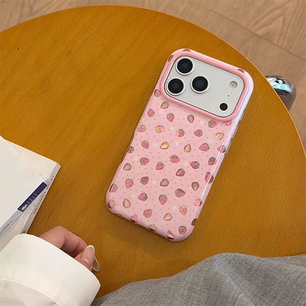 pink strawberry iphone case boogzel clothing