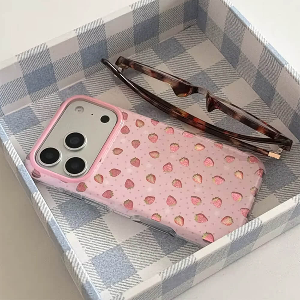 pink strawberry iphone case boogzel clothing