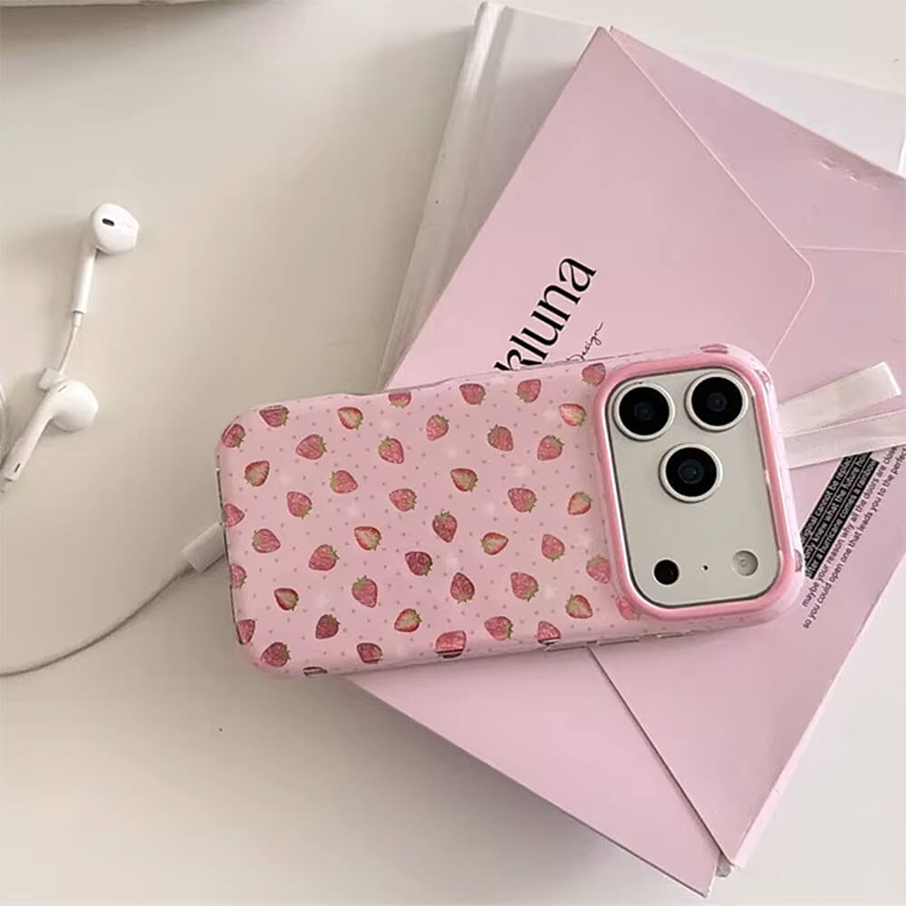pink strawberry iphone case boogzel clothing