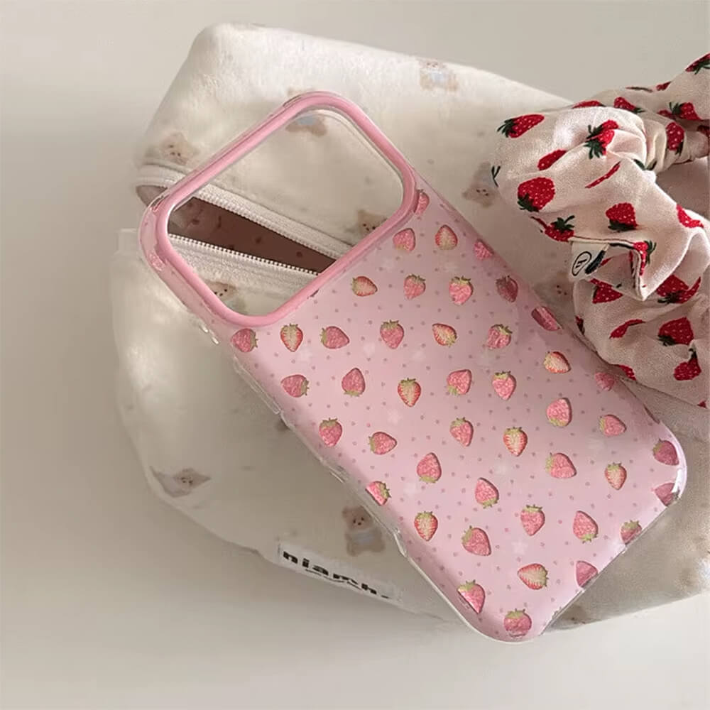 pink strawberry iphone case boogzel clothing