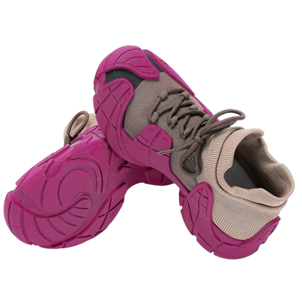 pink and beige chunky sneakers boogzel clothing