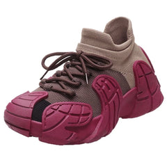 pink and beige chunky sneakers boogzel clothing