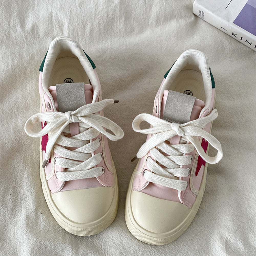 pink and red star sneakers boogzel clothing