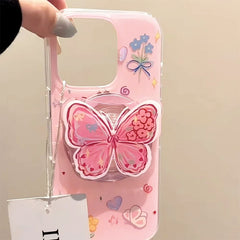 pink butterfly phone holder boogzel clothing