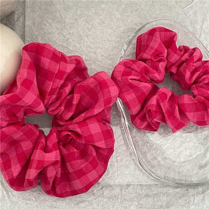 pink checkered scrunchie boogzel clothing