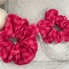 pink checkered scrunchie boogzel clothing