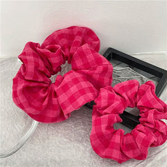 pink checkered scrunchie boogzel clothing