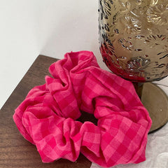 pink checkered scrunchie boogzel clothing