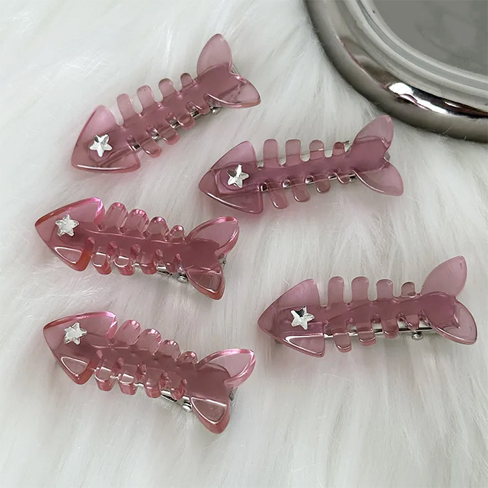 pink fish bone claw clip boogzel clothing
