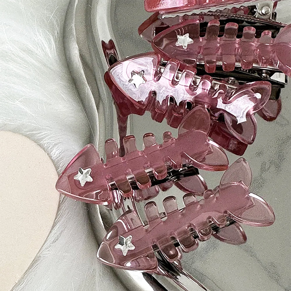 pink fish bone claw clip boogzel clothing