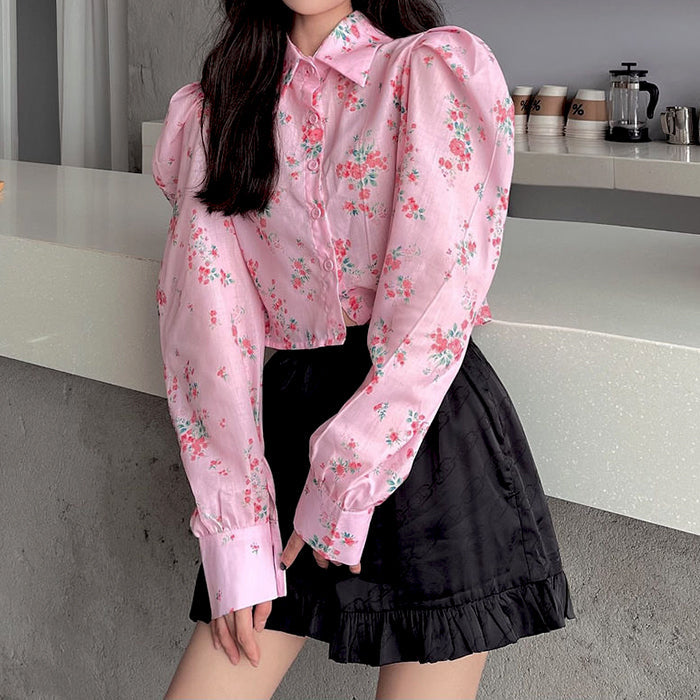 floral puff sleeve blouse boogzel clothing
