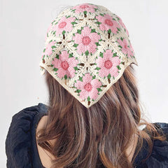 pink flower crochet bandana boogzel clothing