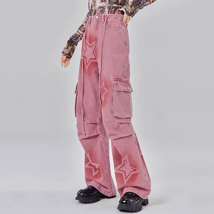 pink graffiti star jeans boogzel clothing