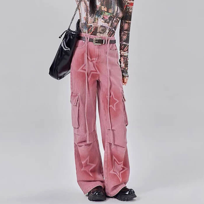 pink graffiti star jeans boogzel clothing