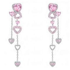 pink heart drop earrings boogzel clothing