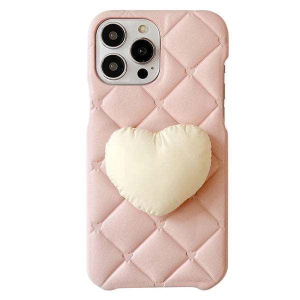 pink heart puffer iphone case boogzel clothing