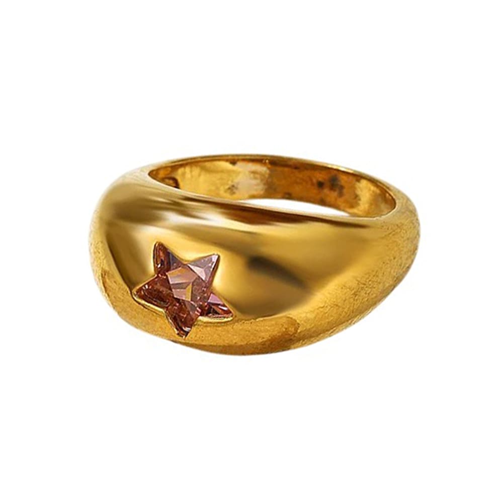 pink star chunky ring boogzel clothing