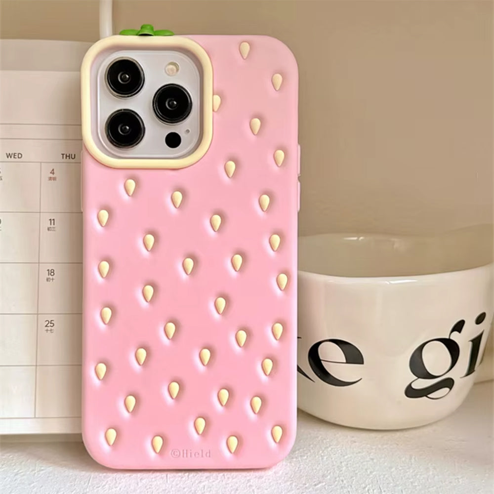 pink strawberry 3d iphone case boogzel clothing