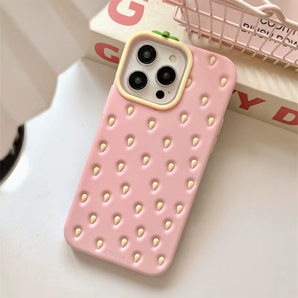 pink strawberry 3d iphone case boogzel clothing