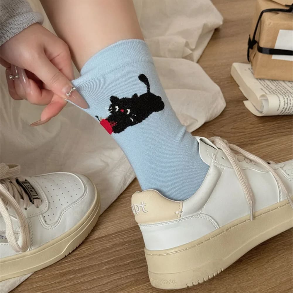 playful cat crew socks boogzel clothing