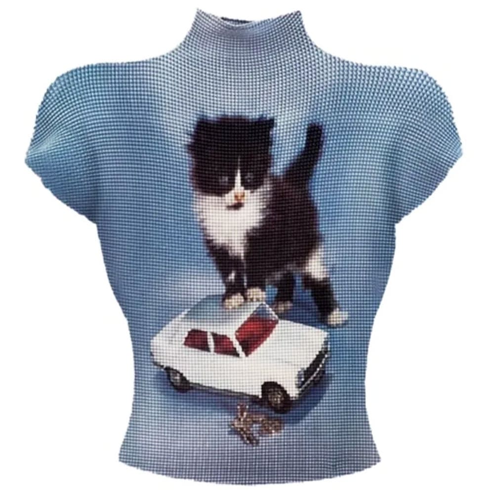 playful kitten y2k baby tee boogzel clothing