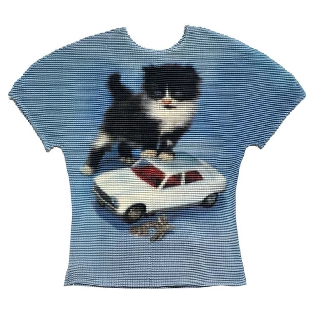 playful kitten y2k baby tee boogzel clothing