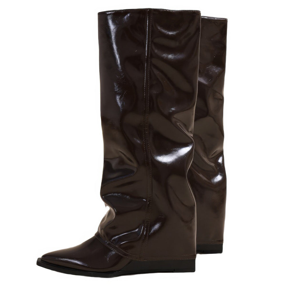 pointed toe boots with wide calf boogzel clothing