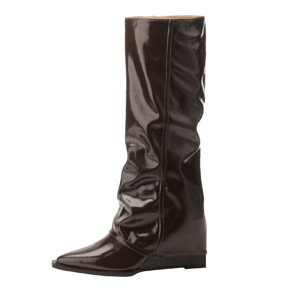 pointed toe boots with wide calf boogzel clothing