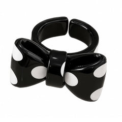 polka dot bow chunky ring boogzel clothing