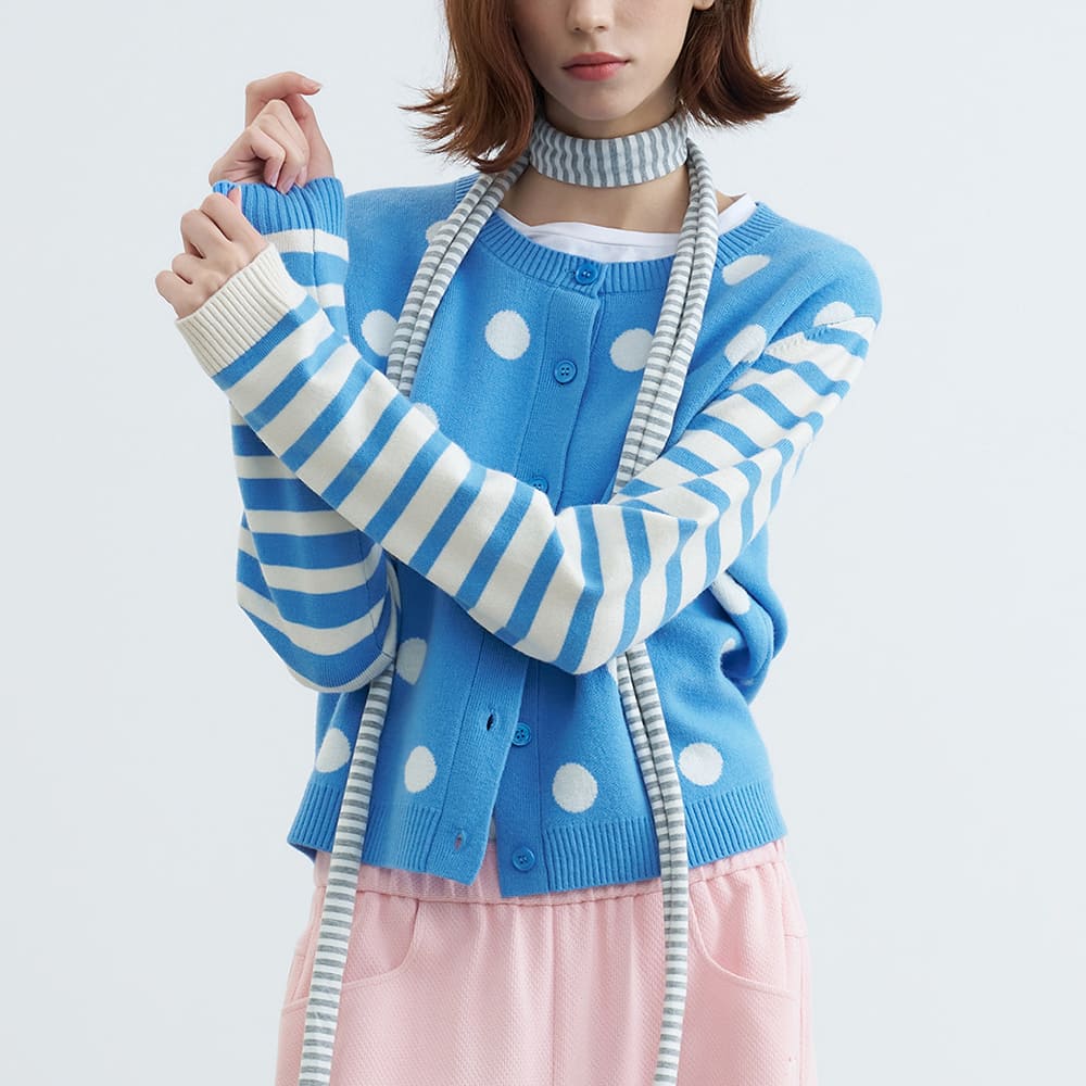 polka dot cardigan boogzel clothing