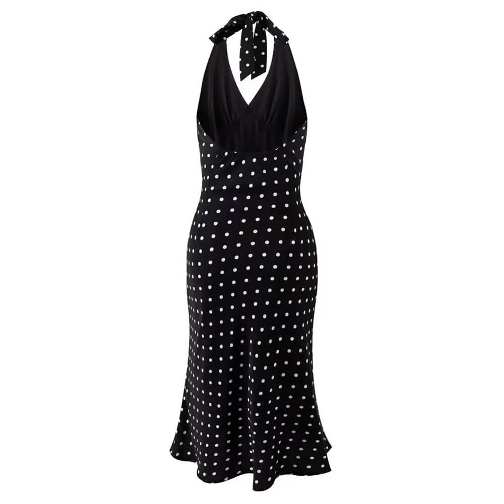 polka dot halter midi dress boogzel clothing
