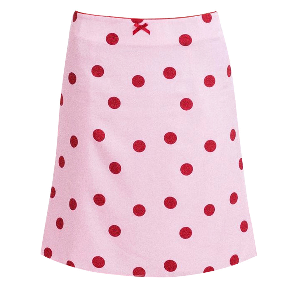 polka dot knee length skirt boogzel clothing