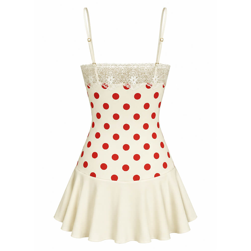 polka dot lace mini dress boogzel clothing