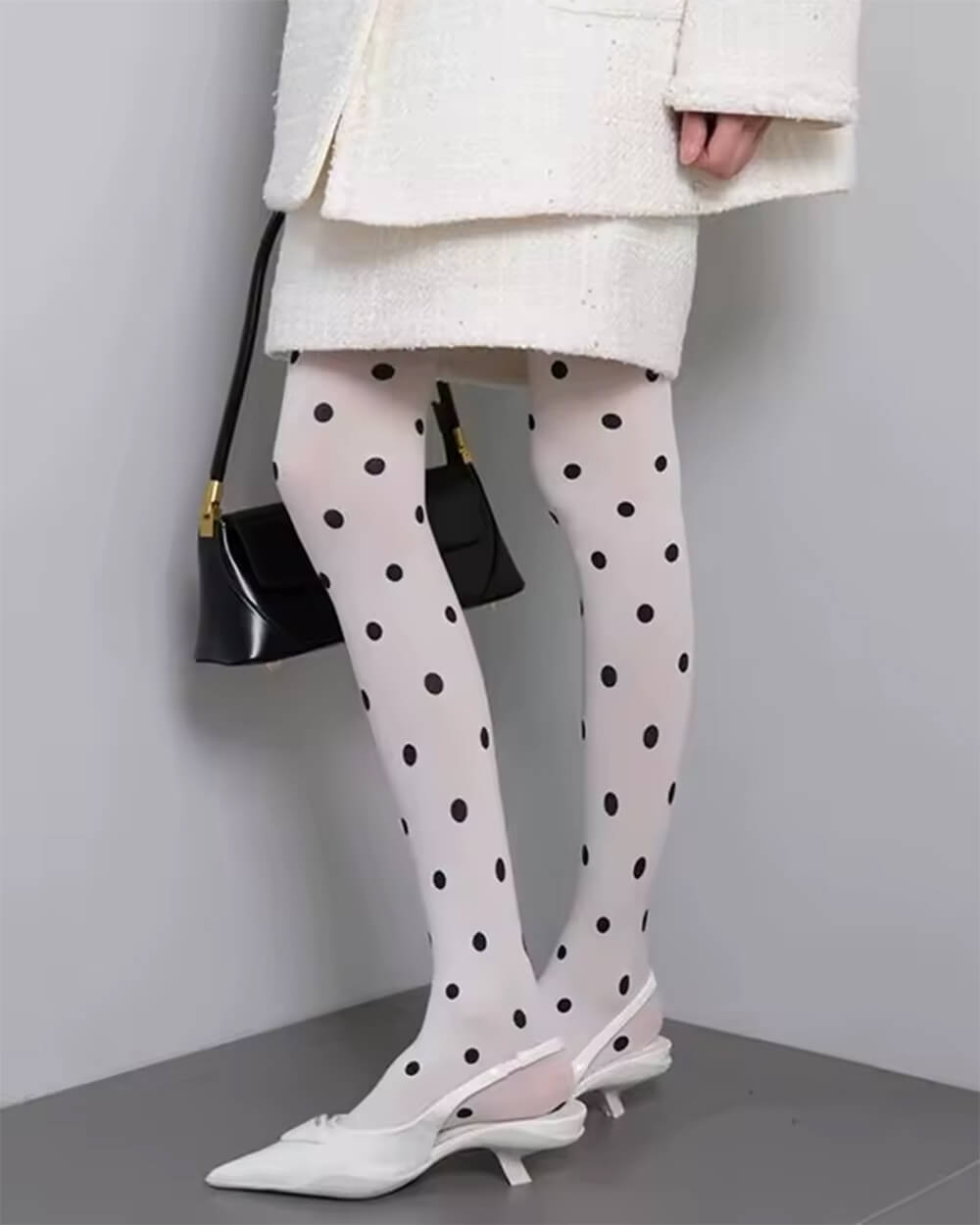 polka dot white tights boogzel clothing