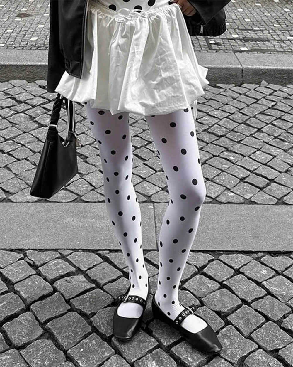 polka dot white tights boogzel clothing