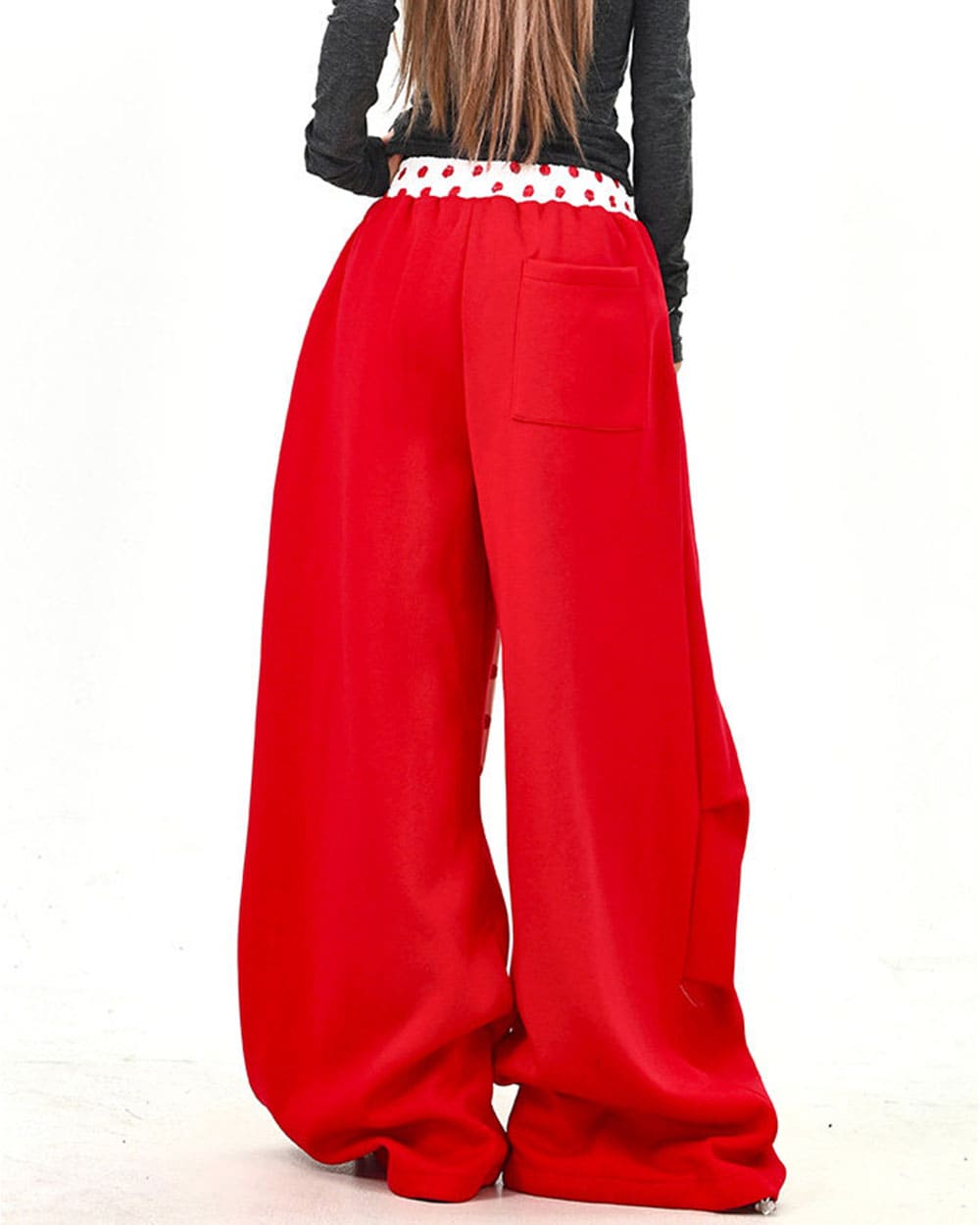 polka dot belt wide leg pants boogzel clothing