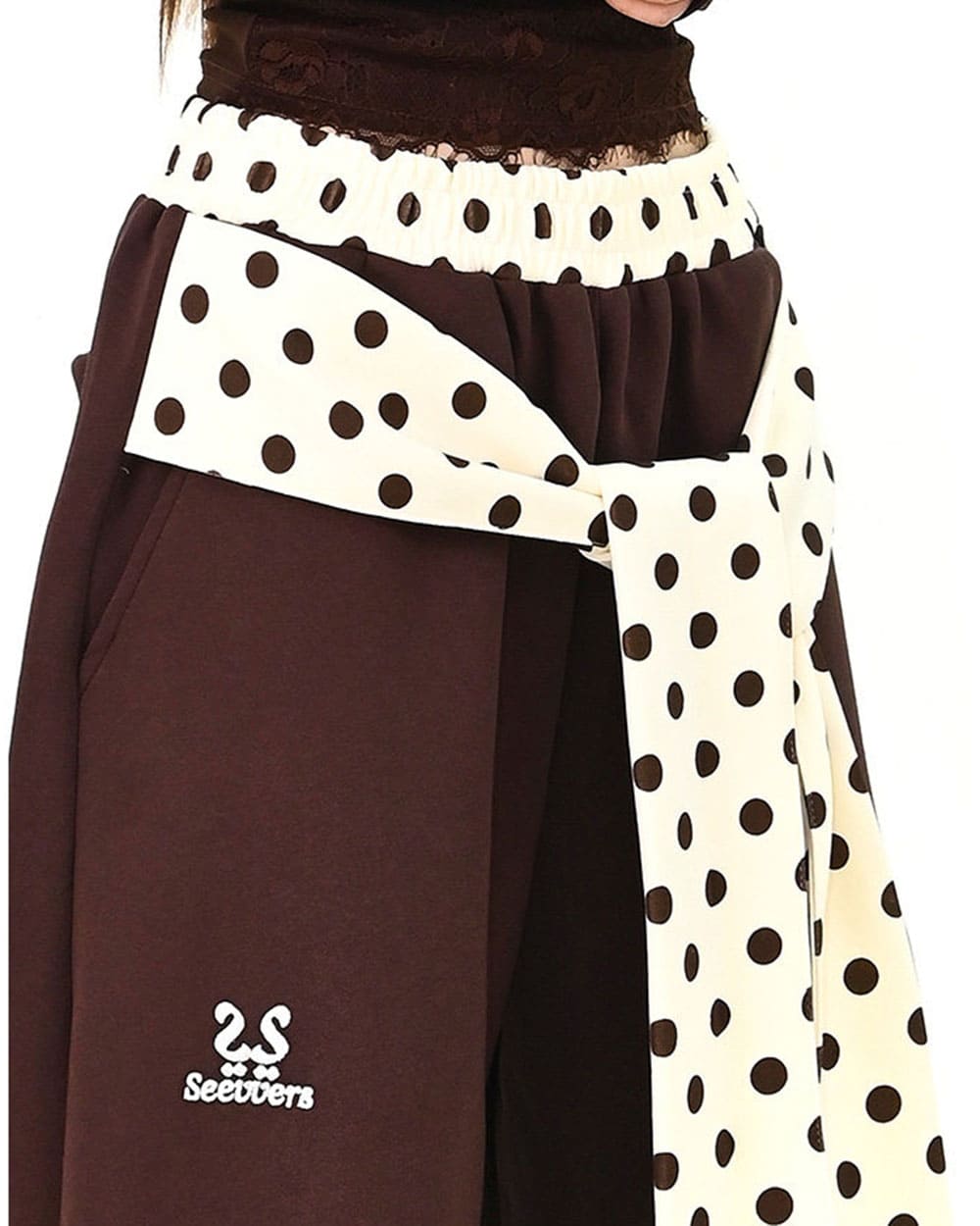 polka dot belt wide leg pants boogzel clothing