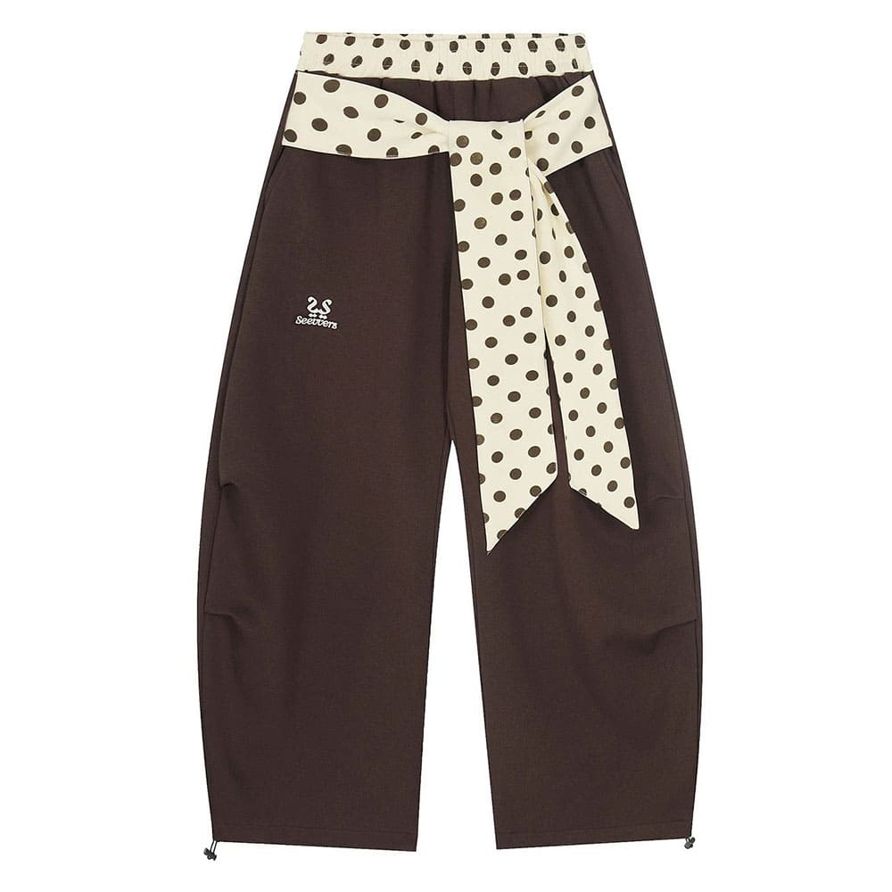 polka dot belt wide leg pants boogzel clothing