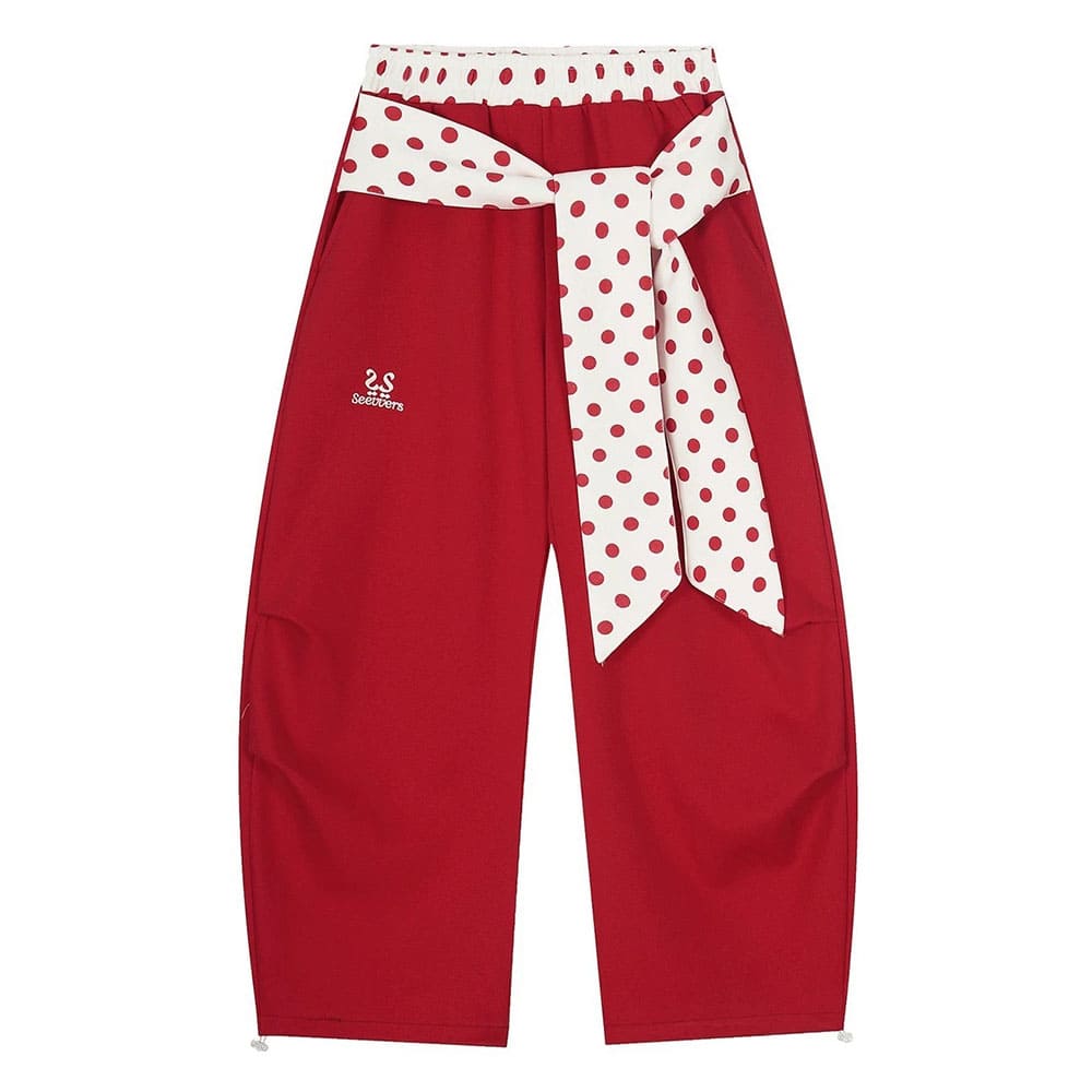 polka dot belt wide leg pants boogzel clothing