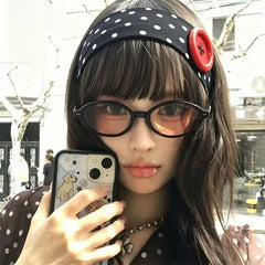 polka dot button headband boogzel clothing