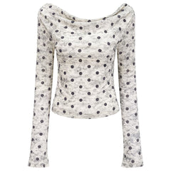 polka dot off shoulder bardot top boogzel clothing