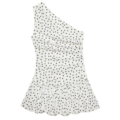 polka dot one shoulder ruffle top boogzel clothing