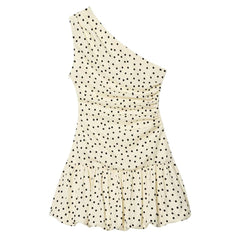 polka dot one shoulder ruffle top boogzel clothing