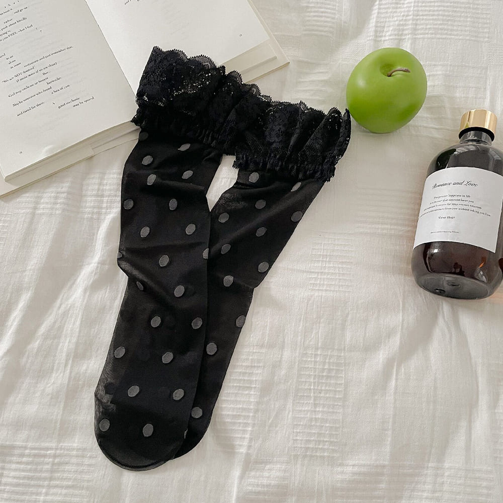 polka dot sheer knee high socks boogzel clothing