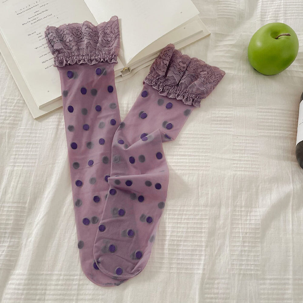 polka dot sheer knee high socks boogzel clothing