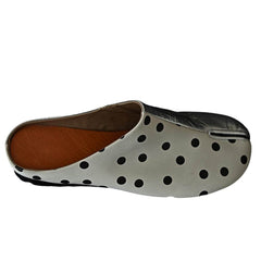 polka dot silver tabi mule flats boogzel clothing