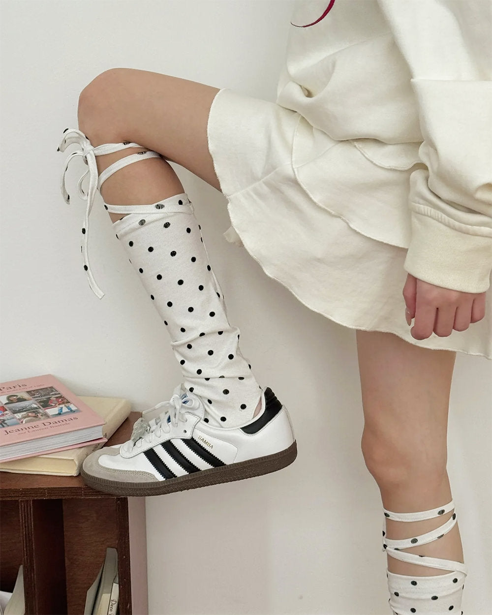 polka dot stirrup ballet socks boogzel clothing