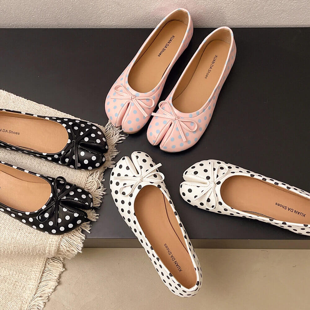 polka dot tabi ballet flats boogzel clothing