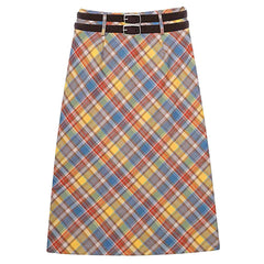 preppy colorful plaid maxi skir boogzel clothing