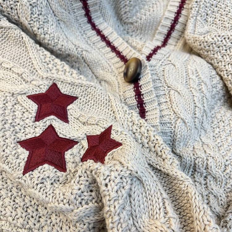 Preppy Aesthetic Star Cardigan boogzel clothing